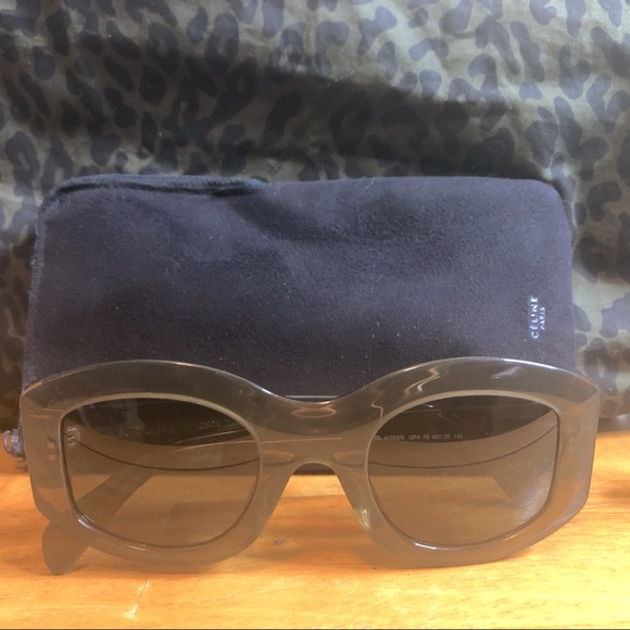 Celine Square Round Grey Clear Sunglasses Rare - Picture 3 of 7